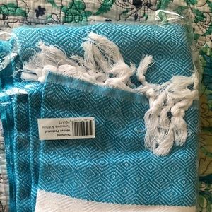Aqua  blue & white scarves or wraps